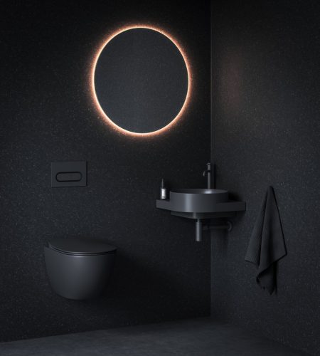 Ravak Espirit álló mosdócsaptelep 250 mm leeresztő nélkül ES 014.20BLM, matt fekete