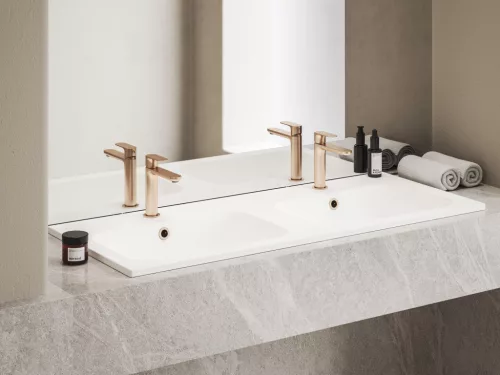 Ravak Eleganta álló mosdócsaptelep BeCool 174 mm leeresztő nélkül EL 012.61RGB, rose gold