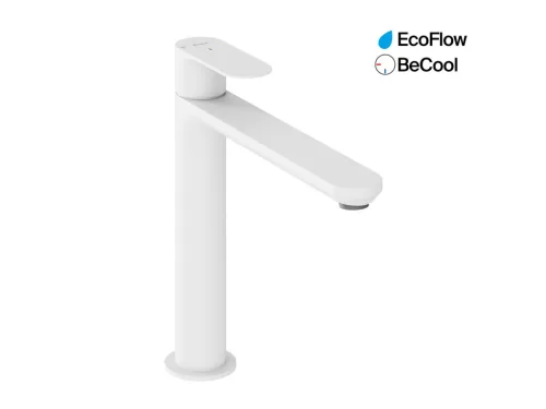 Ravak Eleganta álló mosdócsaptelep BeCool 220 mm leeresztő nélkül EL 014.11WV, White Velvet