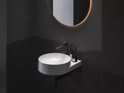 Ravak Eleganta álló mosdócsaptelep BeCool 220 mm leeresztő nélkül EL 014.21BLM, matt fekete