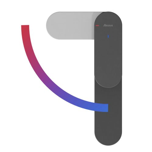 Ravak Eleganta álló mosdócsaptelep BeCool 220 mm leeresztő nélkül EL 014.21BLM, matt fekete