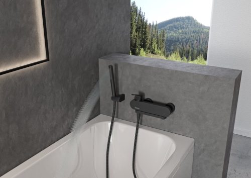 Ravak Chrome kádcsaptelep szett nélkül CR 022.20BL, fekete