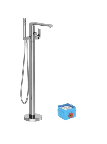 Ravak Flat padlón álló kádcsaptelep szettel FL 080.00CR.RB07A, króm