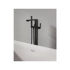   Ravak Flat padlón álló kádcsaptelep szettel FL 080.20BLM.RB07A, matt fekete