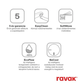   Ravak Chrome II mosdócsaptelep BeCool 300 mm lefolyó nélkül CR II 015.01CR, króm