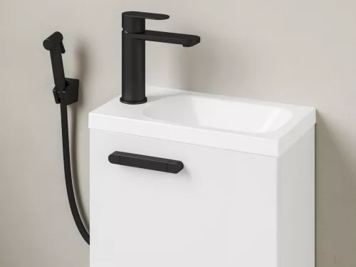 Ravak Chrome II álló mosdócsaptelep bidézuhannyal 175 mm, leeresztő nélkül CR II 112.20BL, fekete