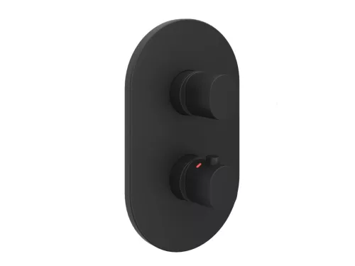 Ravak Chrome II termosztátos 3-utas csaptelep, alaptest nélkül CR II 067.20BL.O3.RB071, fekete