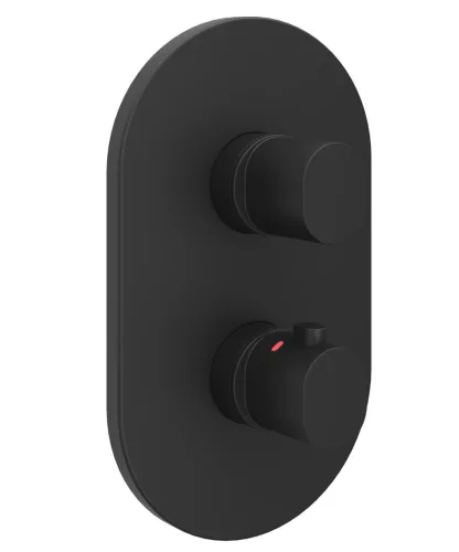 Ravak Chrome II termosztátos 3-utas csaptelep, alaptest nélkül CR II 067.20BL.O3.RB071, fekete