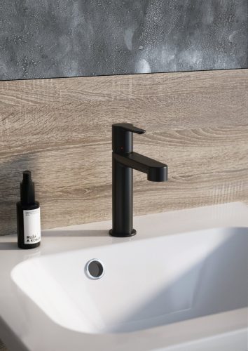 Ravak Puri álló mosdócsaptelep leeresztő nélkül 190 mm, PU 014.21BLM, matt fekete