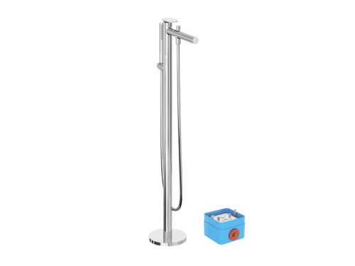 Ravak Spring padlón álló kádcsaptelep test nélkül, zuhanyszettel, króm SG 080.00CR.RB07A