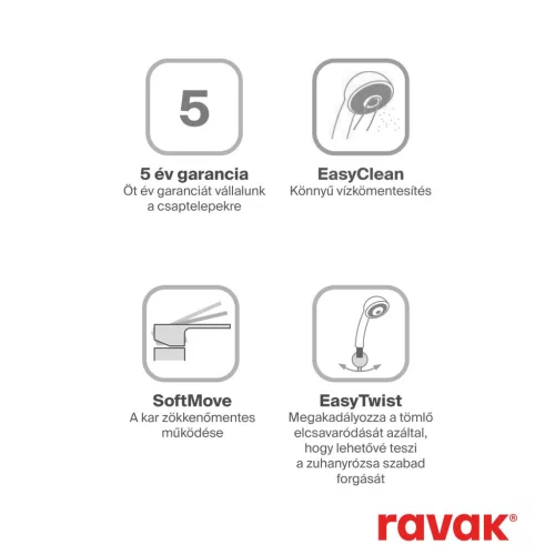 Ravak Spring állítható, nem termosztátos zuhanyoszlop, zuhanyszettel, króm SG 098.00CR