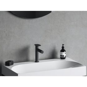   Ravak Spring mosdócsaptelep 190 mm, leeresztő nélkül, matt fekete SG 012.20BLM