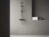 Ravak Spring termosztátos zuhanyoszlop, állítható, zuhanyszettel, matt fekete SG 091.20BLM