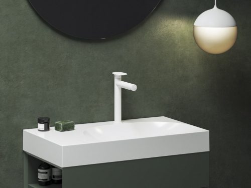 Ravak Spring mosdócsaptelep 255 mm, leeresztő nélkül, matt fehér SG 014.10WHM