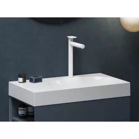   Ravak Spring mosdócsaptelep 315 mm, leeresztő nélkül, matt fehér SG 015.10WHM