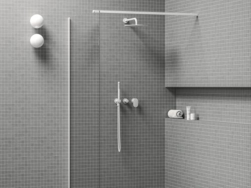 Ravak Spring 2-utas falba süllyesztett csaptelep testtel, zuhanyszettel, matt fehér SG 065.10WHM.O2.+S