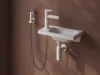 Ravak Spring álló mosdócsaptelep bidézuhannyal 190 mm, leeresztő nélkül SG 112.10WHM, matt fehér