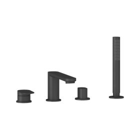   Ravak Chrome II 4-nyílásos kádperem csaptelep zuhanyszettel, fekete CR II 026.20BL