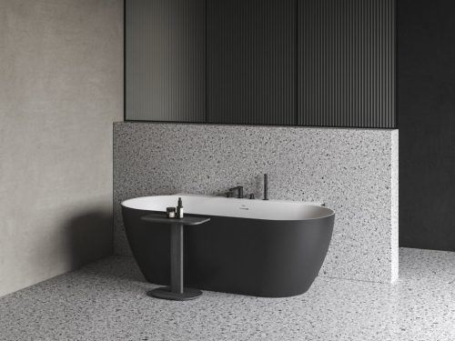 Ravak Chrome II 4-nyílásos kádperem csaptelep zuhanyszettel, fekete CR II 026.20BL