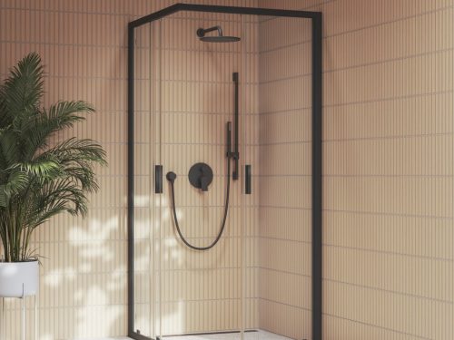 Ravak Plan falba süllyesztett csaptelep, kétutas, belső egységgel PN 062.20BLM.O2, matt fekete