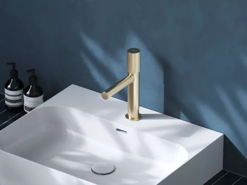Revers álló mosdócsaptelep 220 mm leeresztő nélkül RV 012.60CH, champagne