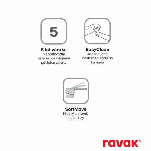 Ravak Classic fali kádcsaptelep, szettel, króm CL 022.00CR+S