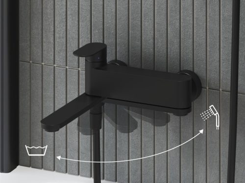 Ravak Chrome fali kádcsaptelep szettel, fekete CR II 022.20BL+S