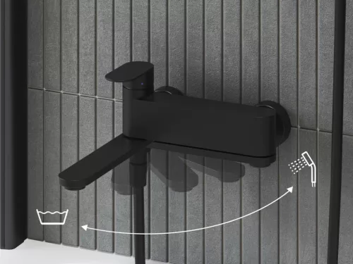 Ravak Chrome fali kádcsaptelep szettel, fekete CR II 022.20BL+S