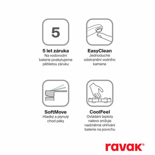 Ravak Chrome fali kádcsaptelep szettel, fekete CR II 022.20BL+S