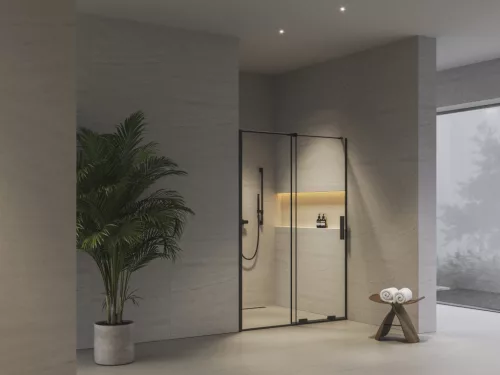 Ravak RODP2 100 zuhanyajtó fekete+transparent