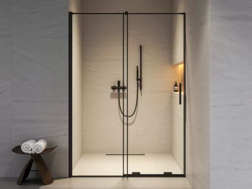 Ravak RODP2 110 zuhanyajtó fekete+transparent