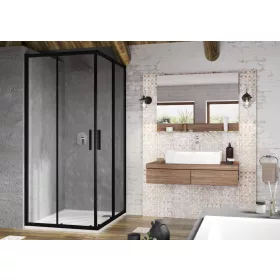 Ravak Blix Slim BLSRV2 80x80 zuhanykabin fekete+transparent