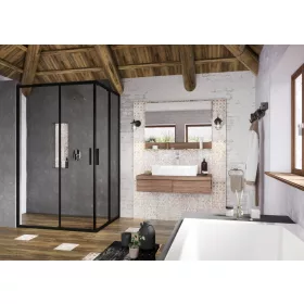   Ravak Blix Slim BLSRV2K-100 zuhanykabin fekete+transparent (1 oldal)