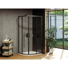 Ravak Bliy Slim BLSCP4 80x80 zuhanykabin fekete+transparent