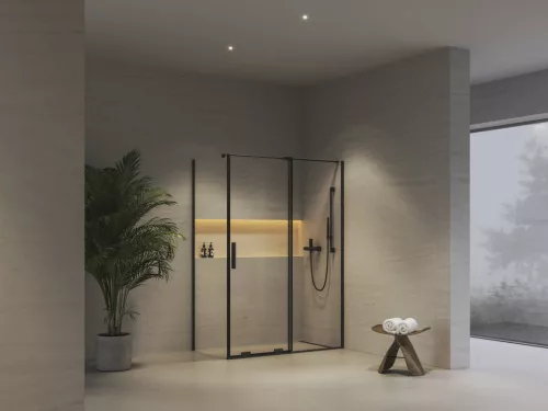 Ravak ROPS 90 fix oldalfal fekete+transparent