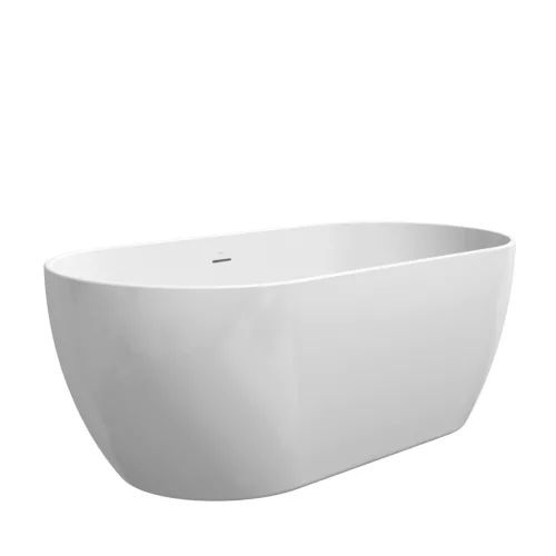 Ravak Freedom O 169x80, akrilkád, fehér szabadonálló, fehér/fekete/króm lefolyó