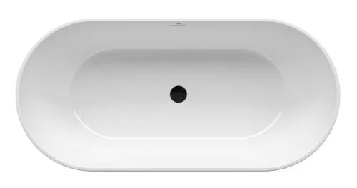 Ravak Freedom O 169x80, akrilkád, fehér szabadonálló, fehér/fekete/króm lefolyó