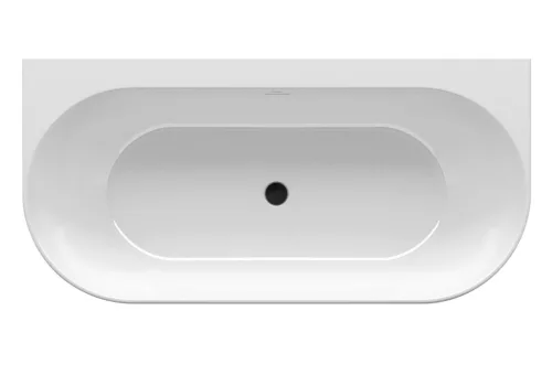 Ravak Freedom Wall 166x80 akrilkád, fehér, fehér/fekete/króm lefolyó