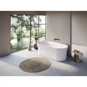   Ravak Ypsilon 180x80 akrilkád, fehér szabadonálló, fehér/fekete/króm lefolyó