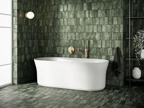 Ravak Ypsilon 180x80 akrilkád, fehér szabadonálló, fehér/fekete/króm lefolyó