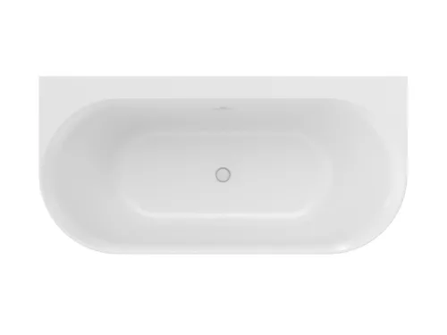 Ravak Ypsilon Wall 178x86 akrilkád, fehér, szabadonálló, fehér/fekete/króm lefolyó
