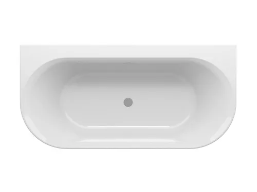 Ravak Ypsilon Wall 178x86 akrilkád, fehér, szabadonálló, fehér/fekete/króm lefolyó