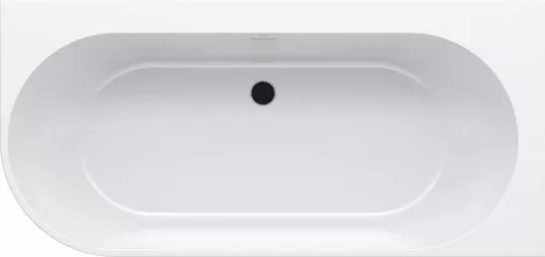 Ravak Freedom Corner 170x80 akrilkád, jobb, fehér, fehér/fekete/króm lefolyó