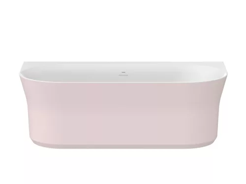 Ravak Ypsilon Wall 178x86, akrilkád, Alabaster Pink/fehér, szabadonálló, fehér/fekete/króm lefolyó