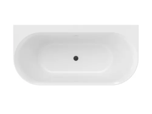 Ravak Ypsilon Wall 178x86, akrilkád, Alabaster Pink/fehér, szabadonálló, fehér/fekete/króm lefolyó