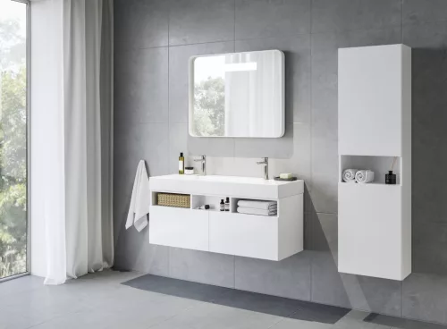 Ravak Natural Duo 120 duplamosdó fehér, nyílással