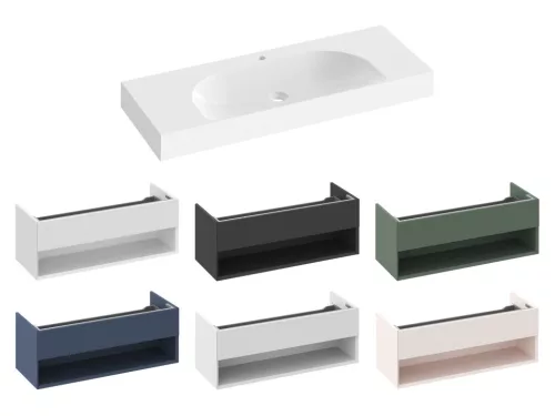 Ravak Lite 120/80 S mosdó fehér, túlfolyó nélkül, csaptelep furattal