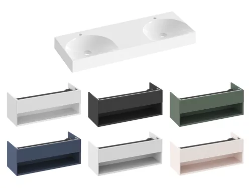 Ravak Lite 120 duplamosdó fehér, túlfolyó nélkül, csaptelep furattal