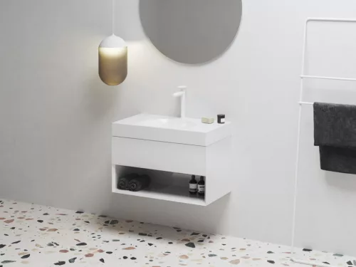 Ravak Lite 80/45 S mosdó fehér, túlfolyó nélkül, csaptelep furattal