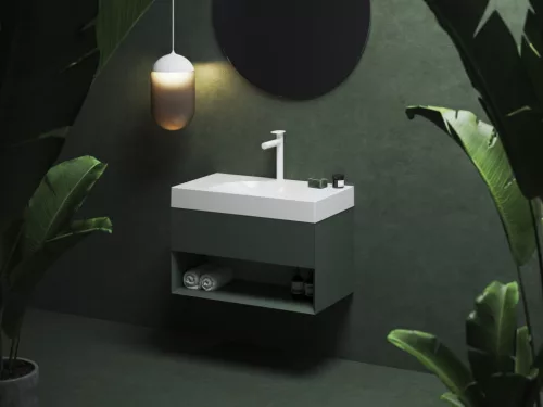 Ravak Lite 80/45 S mosdó fehér, túlfolyó nélkül, csaptelep furattal